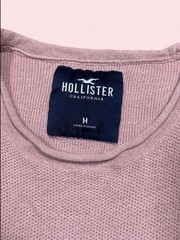 Hollister Men’s Pink Solid Knit Logo Crew Neck Short Sleeve T-Shirt Size M