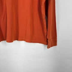 LL Bean Mens Burnt Orange Waffle Knit Long Sleeve Thermal Crewneck Shirt Size L