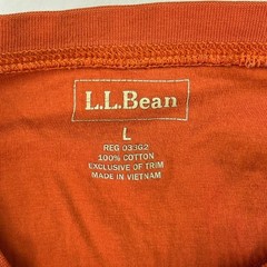 LL Bean Mens Burnt Orange Waffle Knit Long Sleeve Thermal Crewneck Shirt Size L