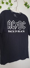 AC/DC Back In Black Adult’s Large Classic Rock Band Music Logo Black T-shirt