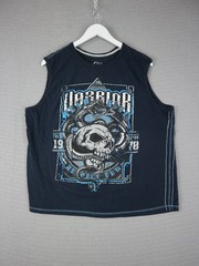 Arie Sleveless Grunge Y2K Style Tank Top Cotton Shirt Navy