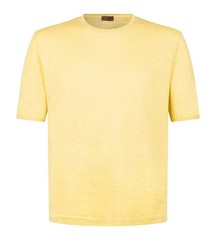 STILE LATINO t-shirt linen cotton EU 54 US 44 yellow melange normal fit