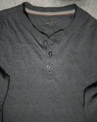 Outdoor Life Henley Shirt Mens Long Sleeve Shirt No Size Tag Pit 22.5 Length 28