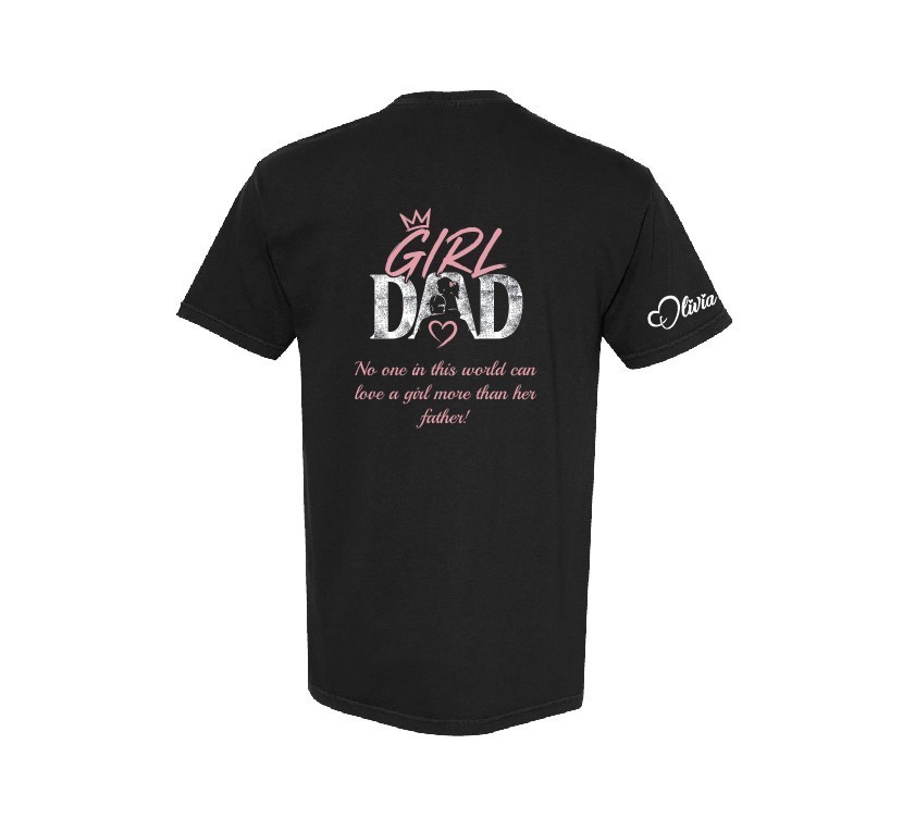 Girl Dad Unisex Graphic T-Shirt With Custom Name on Sleeve