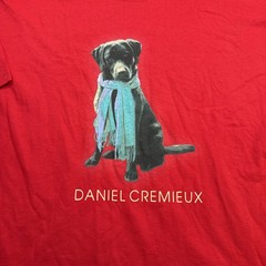 Dog Wearing Scarf Daniel Cremieux T-Shirt Red Men’s XL Fashion Artist