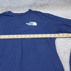 The North Face Mens Medium Long Sleeve Logo Tee Blue (see photo for flaw)