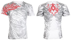Archaic By Affliction Men’s T-Shirt Dragon Rage Wings White Biker M-3XL