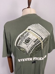 STEVEN DOCKMAN Green Big Dollars Print Short Sleeve Italian T-Shirt Sz M
