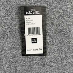 Ecko Unltd Shirt Mens 3XL Gray Marled Short Sleeve Logo Streetwear New With Tags
