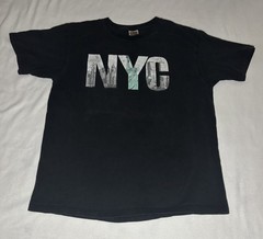 Fruit of the Loom NYC T-Shirt Mens L Black Good Graphic Statue of Liberty Tee