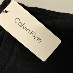 Calvin Klein Mens T-Shirt BLACK Shadow Stripe Short Sleeve LARGE 100% Cotton NWT