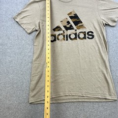 Adidas Go To Tee Mens Small Beige Short Sleeve Graphic Pullover Casual Adult