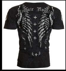 ARCHAIC by AFFLICTION Black LIBERTY Short Sleeve Slim Fit Y2K T-shirt NWT