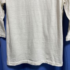 Raglan Sleeve 3/4 White Cut and Sew Slub Fabric Used Japan