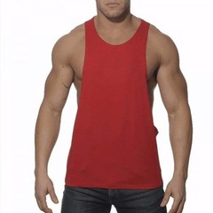 Gym Men Sexy Tank tops fitness Longline Sleeveless vest Shirt Armhole Drop Hem