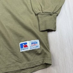 Russell Athletic Mens Khaki Green High Cotton Long Sleeve Graphic T-Shirt 2XL