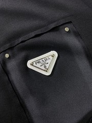 Prada Mercerized Cotton T-Shirt, Crew Neck, Black, Size XL
