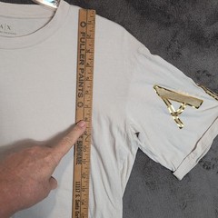 Armani Exchange Shirt Adult Large Beige Graphic Gold Logo Classic Designer SS