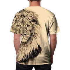 3d Print Men T Shirt Black Lion Gaze Fashion Graphic Short Sleeve Tee Classic
