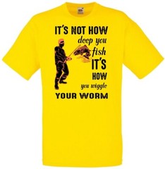 Fishing Wiggle Your Worm Humour Novelty T Shirt Various Colours And Sizes