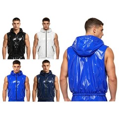 Men Waterproof Outwear Sports Coat Raincoat Sportsuits Windbreaker Hooded Vest