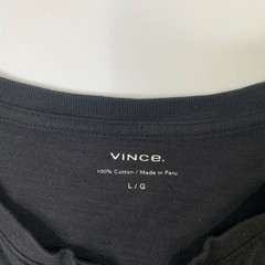 Vince Shirt Mens L Large Black Cotton Long Sleeve Henley Lightweight Casual Tee