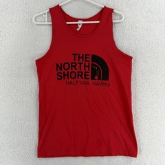 The North Shore Tank Top Shirt Mens Small Red Graphic Haleiwa Hawaii Parody