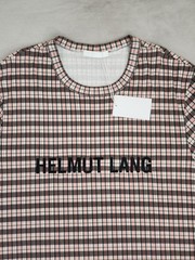Helmut Lang Logo OS Tee Mini Digital Check Red Men’s Size Large New