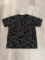 Men L New Celine All Over Digital Print Black Crewneck T Shirt Authentic