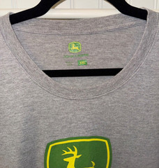 John Deere Men’s T-Shirt Construction Green Logo Mens Tractor Deer Farm 2XL NWOT