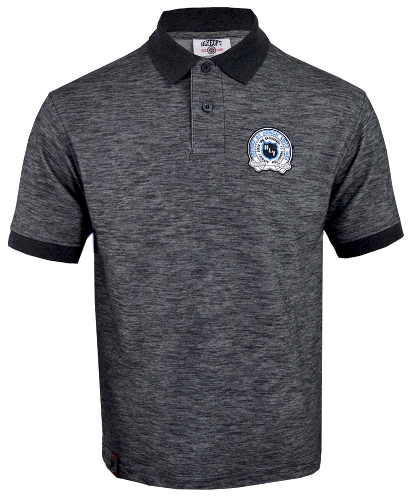 Mens Short Sleeve Plain Polo Shirt T Shirt Top Casual Cotton Mix Space Marl