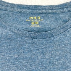 Mens Long Sleeve T-Shirt M Blue Heathered Embroidered Pony Polo Ralph Lauren
