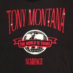 Scarface Tony Montana Casual Short Sleeve Graphic T Shirt Mens Size L Black