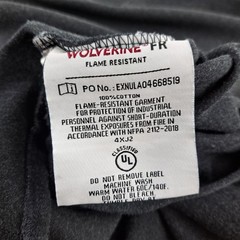 Wolverine FR Flame Resistant T-Shirt Mens XL Gray Long Sleeve Pocket NFPA 2112