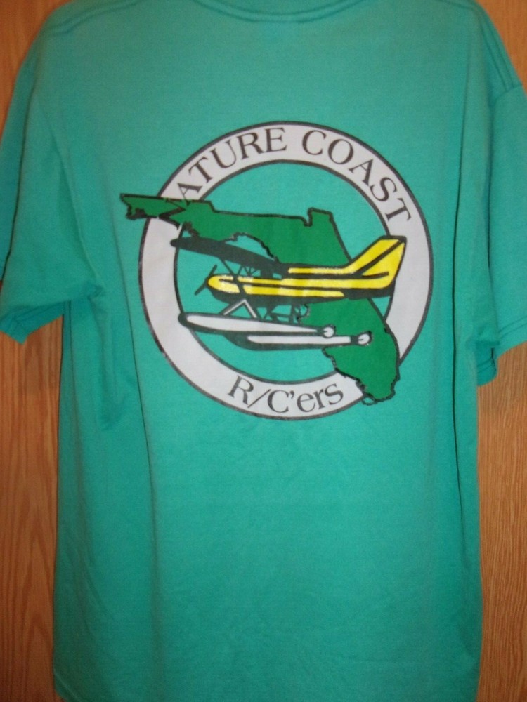 R’C’ ers Nature Coast Florida green L t shirt SEAPLANE
