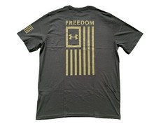 UNDER ARMOUR Men’s Freedom Graphic / Logo T-Shirt M/L/XL Jet Gray Loose Fit NWT