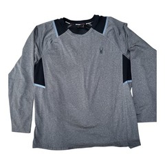 Spyder Shirt Active PROWEB Stretch Long Sleeve Fleece Tee Pullover Gray Mens XL