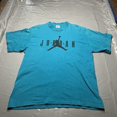 Vintage Nike Air Jordan T Shirt 1990’s Teal Blue Made In USA Single Stitch Sz L