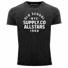 Men’s Vintage Shirt Printed Lettering Old School NYC New York City Allstars