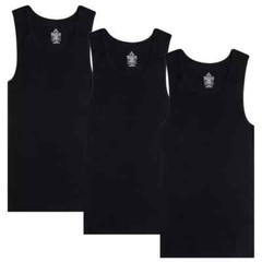 6 Pieces Men’s Tank Top 100% Cotton Ribbed Black A-Shirt Wife Beater Undershirts