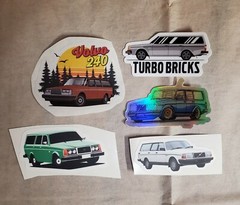 Rare VOLVO “TURBO BRICK” 240 245 STICKERS VARIETY PACK SAAB DELOREAN