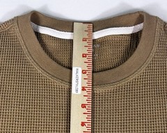 American Eagle Men’s L Khaki Super Soft Standard Fit Waffle Knit Thermal Shirt