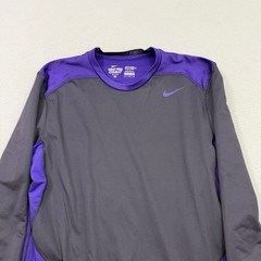 Nike Pro Combat Shirt Mens Large Purple Gray Fitted Hyperwarm Shield Performance