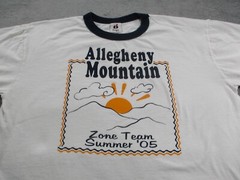 Badger Sport Ringer Shirt Adult Large Allegheny Mountain Summer 2005 White EUC