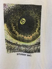 Authentic Stüssy Eye Graphic T-Shirt White Men’s Size Medium Streetwear.#241