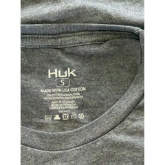 Huk Suzuki Fishing T-Shirt Small Blue Heather USA Flag Graphic Short Sleeve
