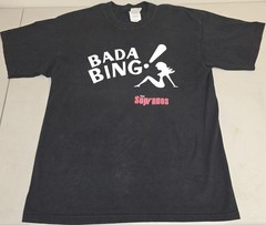 Vintage Y2K 2000 HBO Official The Sopranos Bada Bing Promo T Shirt Size LG Used