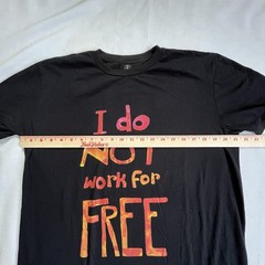I Do Not Work For Free Mens T-Shirt SZ L Black Anvil Lightweight Cotton Spellout