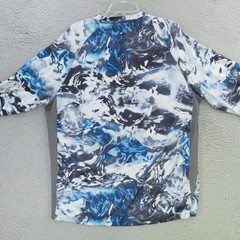 Huk Shirt Men Large Blue Black Camo Long Sleeve Fishing Hunting Mossy Oak
