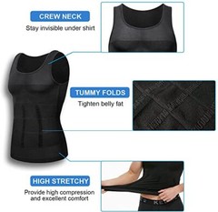 Gym Exercise Mens Vest Tops Slimming Body Shaper Corset Abdomen Compression